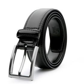 Black 100cm Womens Genuine Leather Dress Belt Classic Casual Belt With Single Prong Buckle For Jeans Pants Work And Business (Option: 100cm)