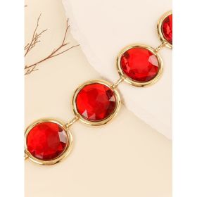 Women's Mirror Casual Decorative Corset Resin Crystal Ruby (Option: 1style)